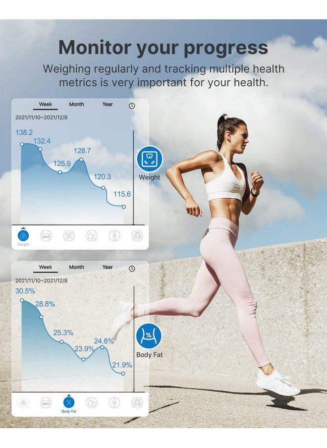 RENPHO RENPHO Rechargeable Smart Scale for Body Weight, Electronic 13 Body Composition Monitors sync with App, Bluetooth Digital Bathroom Scales, Elis 1, Black, 396 lbs  - Image 3
