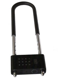 Generic Liwal Smart, Digital, Electronic Portable OLED Screen Anti-Theft U Shape Waterproof Biometric Fingerprint Password RFID Card Mechanical Key App Bluetooth Door Lock, Bike Lock, Shop Lock  - Image 1