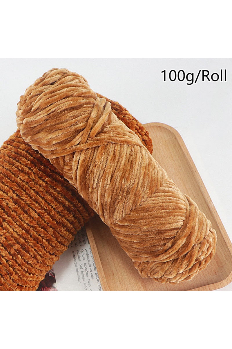 05 Chenille Gold Velvet YarnSoft Warm Scarf Line Hand Woven Yarn Hand-knitted Crochet Thread Clothin