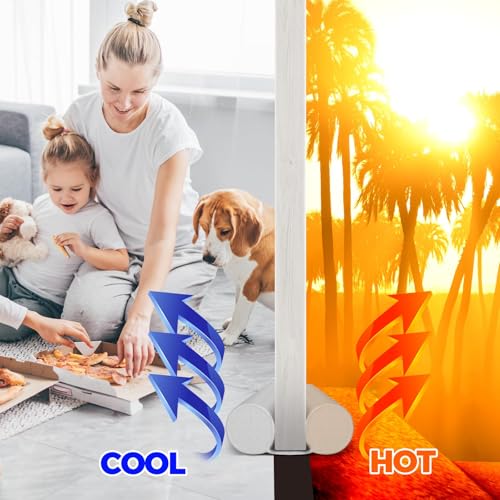 Holikme Door Draft Stopper Door Sweep Weather Stripping Noise Blocker Window Breeze Blocker Adjustable Draft Door Closers, Grey - Image 3