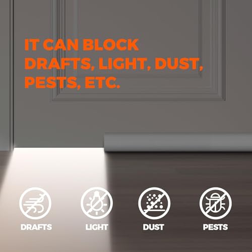 Holikme Door Draft Stopper Door Sweep Weather Stripping Noise Blocker Window Breeze Blocker Adjustable Draft Door Closers, Grey - Image 2