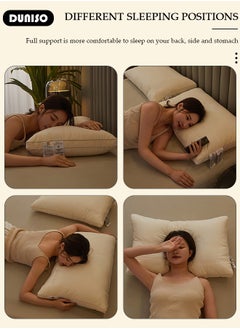 DUNISO 1 PCS Super Comfort Bed Pillow, High Rebound Sleep Pillow for Neck Shoulder Pain Relief, Washable Embroidered Silk Pillow for Side, Back & Stomach Sleepers  - Image 3