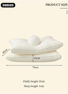 DUNISO 1 PCS Super Comfort Bed Pillow, High Rebound Sleep Pillow for Neck Shoulder Pain Relief, Washable Embroidered Silk Pillow for Side, Back & Stomach Sleepers  - Image 4