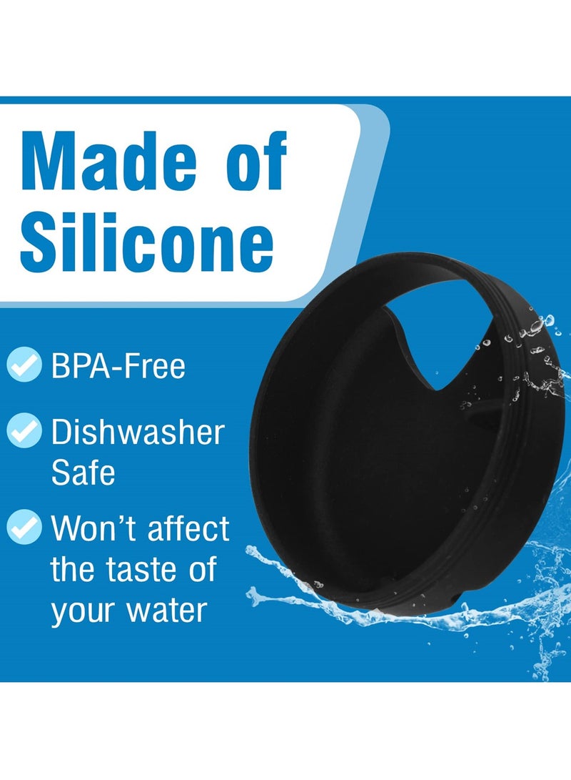 SYOSI Silicone Splash Guard for Nalgene Wide Mouth Water Bottles, Spill Free Lid Accessory for Nalgene Splashguard, 3 PCS - Image 4