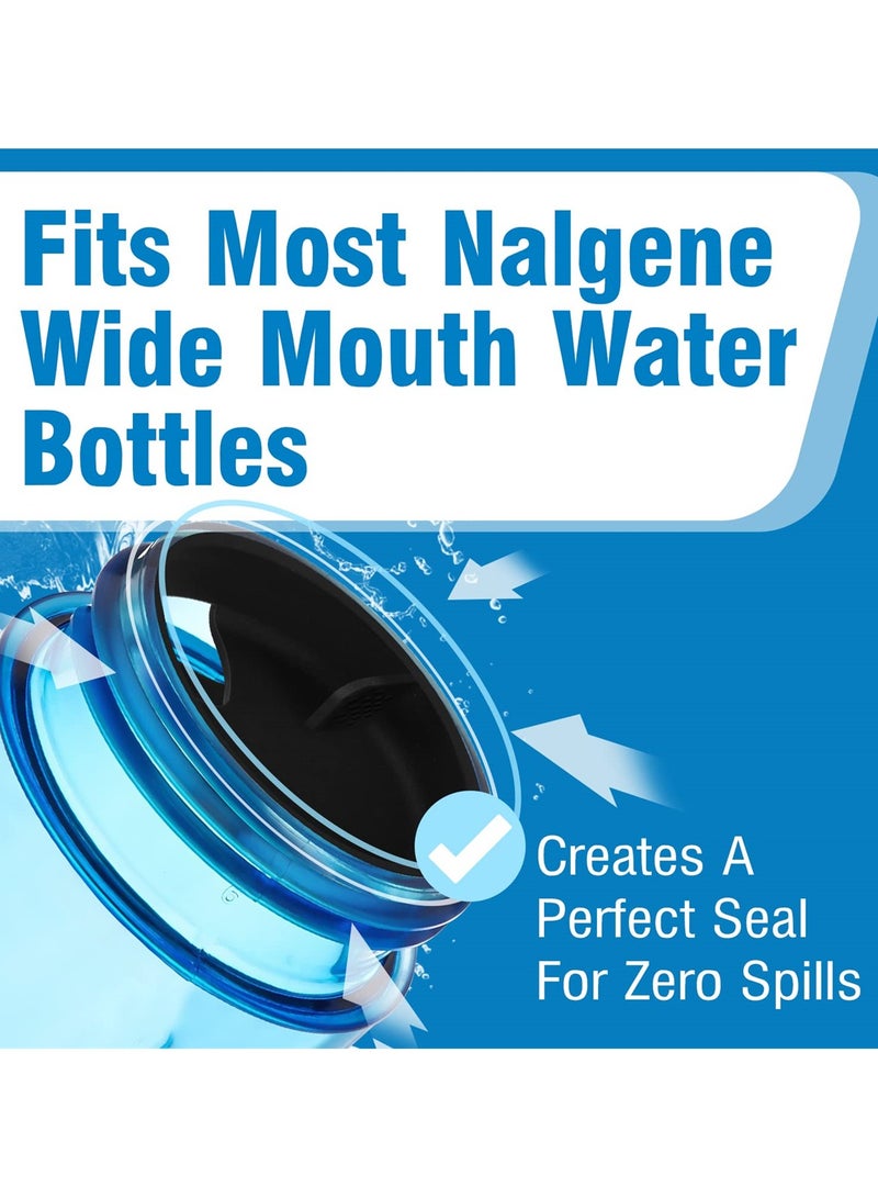 SYOSI Silicone Splash Guard for Nalgene Wide Mouth Water Bottles, Spill Free Lid Accessory for Nalgene Splashguard, 3 PCS - Image 5