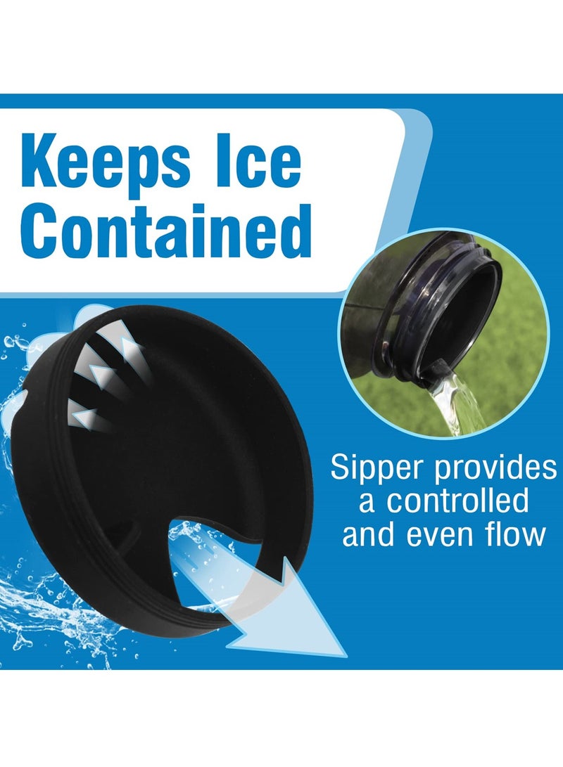 SYOSI Silicone Splash Guard for Nalgene Wide Mouth Water Bottles, Spill Free Lid Accessory for Nalgene Splashguard, 3 PCS - Image 2