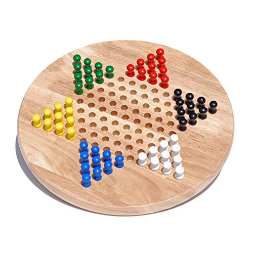 WE Games Wooden Chinese Checkers Board Game with Wood Pegs - Image 1