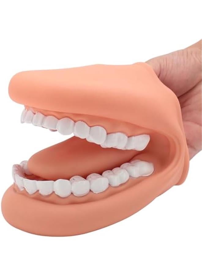 Mouth Puppet with Tongue Speech Learning, Soft Silicone Giant Teeth Dental Demonstration Model, Mouth Model for Brushing Teeth, 28 Teeth - Image 1