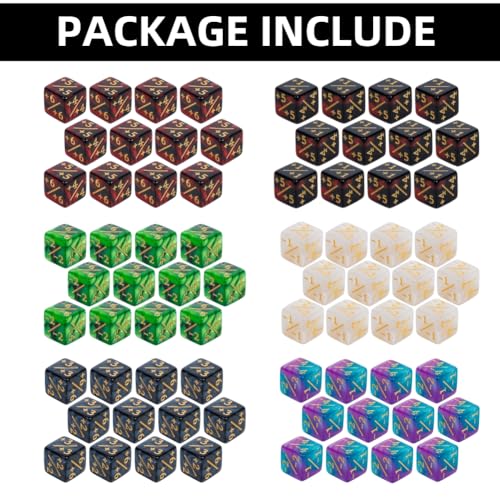 PUGED 82 Pack Magic The Gathering Counter Dice Set 72 Pcs D6 MTG Dice Life Counters Tokens for Magic Card Game Accessories with 3 Pcs Rolling Dice 7 Pcs Drawstring Bags - Image 5