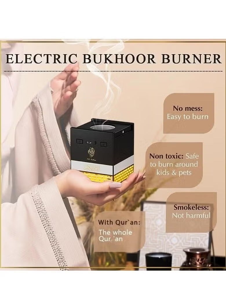 TIGER SQ178 Quran Speaker & Bakhoor | Multi-Functional Islamic Speaker with 18 Reciters & 15 Translations | LED Lights & Built-in Bakhoor Incense Holder | Quran Chapters, Duas & Nasheeds | Ideal for Spiritual Listening & Home Décor - Image 4
