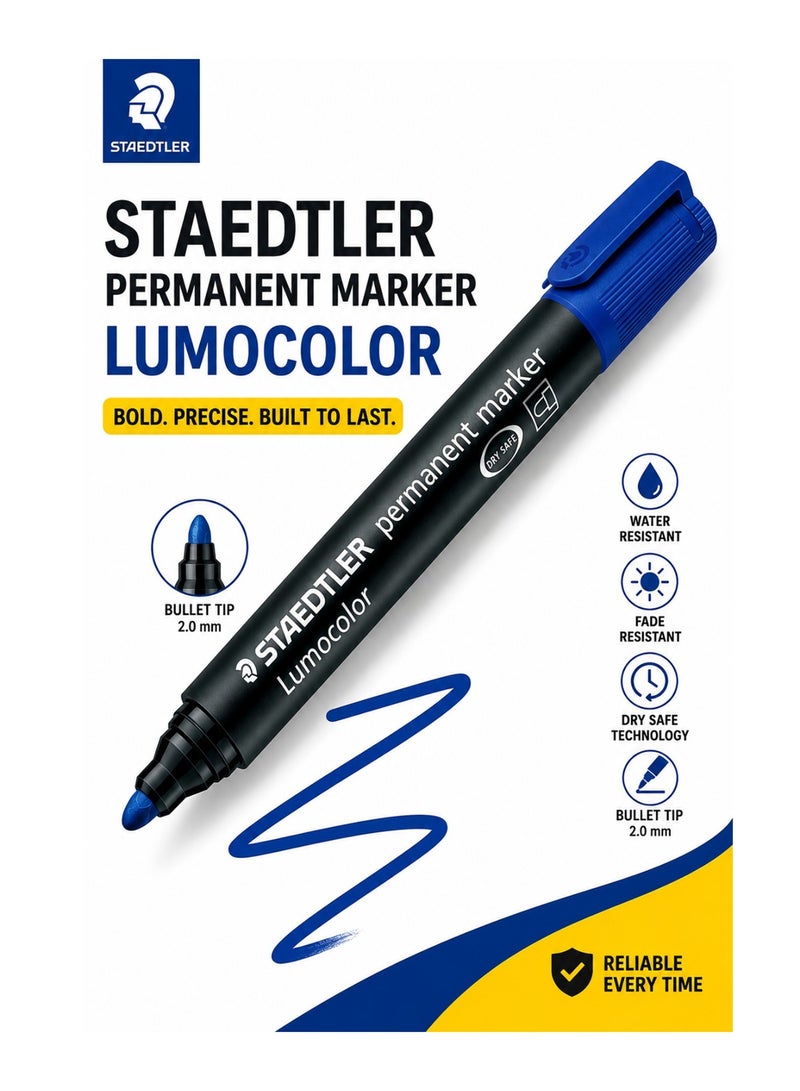 1-Piece Lumocolor Permanent Marker Round Tip Blue Ink