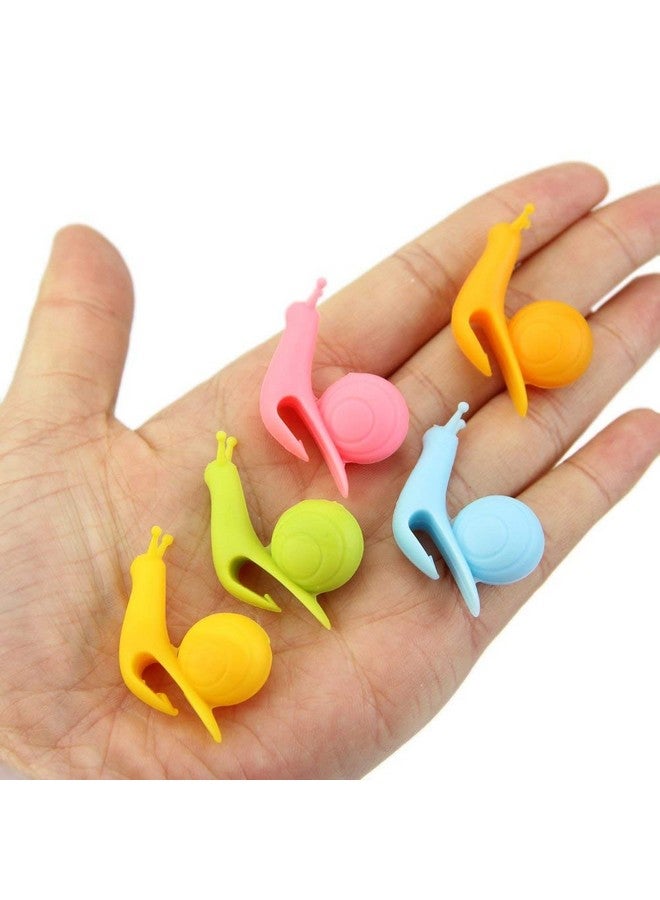 SOSUO 10pcs Cute Snail Shape Silicone Tea Bag Holder Cup Mug Candy Colors Gift Set - Image 4
