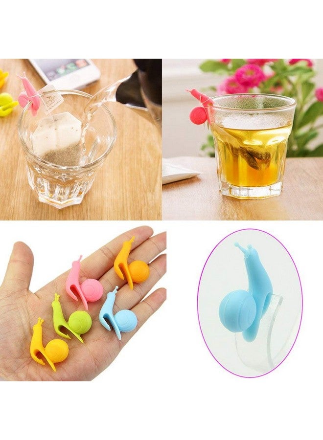 SOSUO 10pcs Cute Snail Shape Silicone Tea Bag Holder Cup Mug Candy Colors Gift Set - Image 1