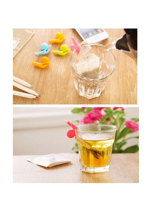 SOSUO 10pcs Cute Snail Shape Silicone Tea Bag Holder Cup Mug Candy Colors Gift Set - Image 3