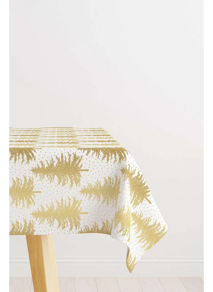 Cango Home Yellow and White Christmas Themed Digital Printed Tablecloth CGH790-MS