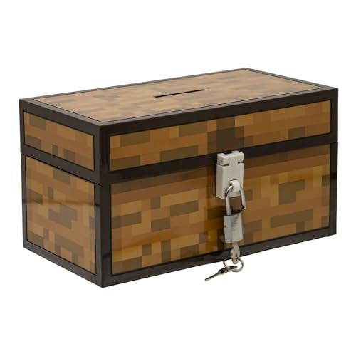 Paladone Minecraft Official Chest Money Bank Gamer Room Decor Gift for Boys and Girls Piggy Bank for Bedroom or Playroom Paladone - Image 1