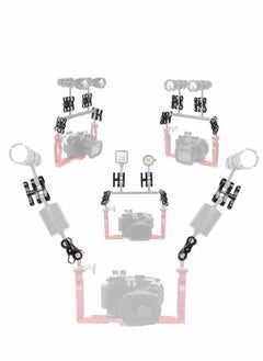 Y&D 4pcs 1'' Ball Clamp Mount, Aluminum Standard Long Clip Adapter Bracket Holder for Action Sports Camera Underwater Housing Diving Light Arm Connected Accessories  - Image 4