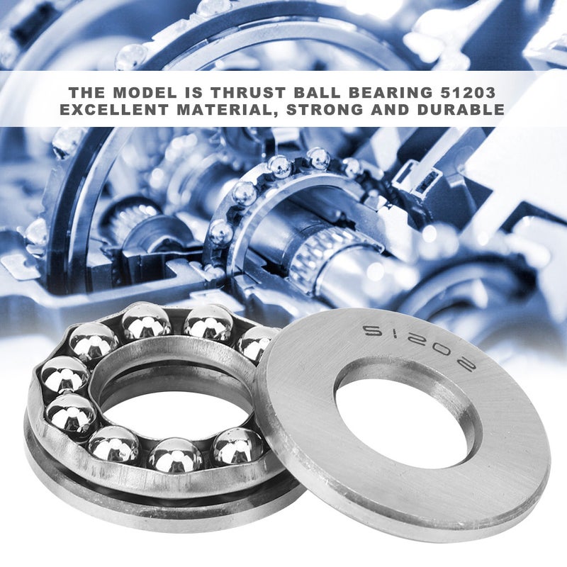 5pcs 51203 Axial Thrust Ball Bearing Plane Pressure Convex Track Industrial Accessories - Image 2