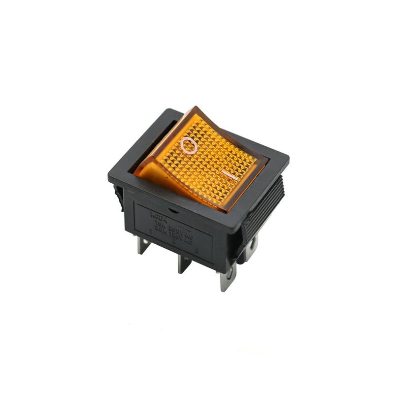 CentIoT - Illuminated Button Light Rocker Power Switch KCD4 15A 250V AC - DPST ON-Off 6PIN (Yellow) - Image 1