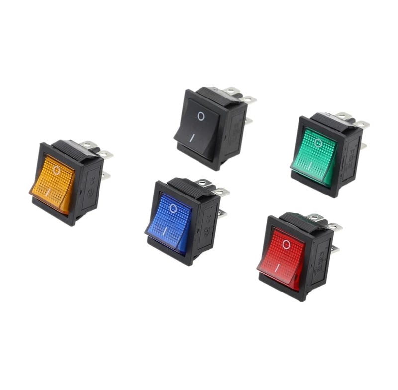 CentIoT - Illuminated Button Light Rocker Power Switch KCD4 15A 250V AC - DPST ON-Off 6PIN (Yellow) - Image 4