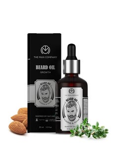 The Man Company The Man Company Beard Oil for Growing Beard Faster with Almond & Thyme - 30ml | Beard Conditioner Oil, Softens & Strengthens Beards and Mustaches  - Image 1