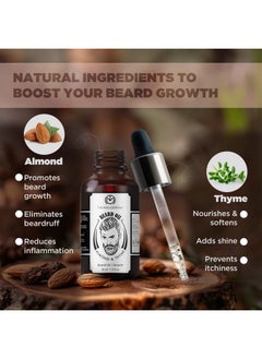 The Man Company The Man Company Beard Oil for Growing Beard Faster with Almond & Thyme - 30ml | Beard Conditioner Oil, Softens & Strengthens Beards and Mustaches  - Image 2
