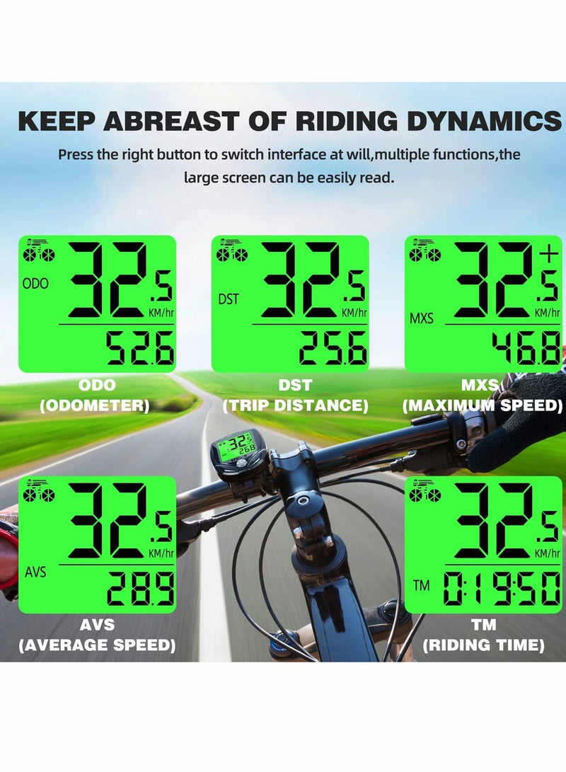 Bike Computer Wireless Cycle Odometer With LCD Display Cycling Computers Bicycle Computer Speedometer