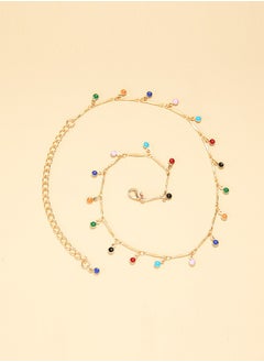 Fazza Rainbow Beads Inlaid Tassel Pendant Necklace, Beaded Choker, Women'S Simple Necklace Accessories  - Image 3