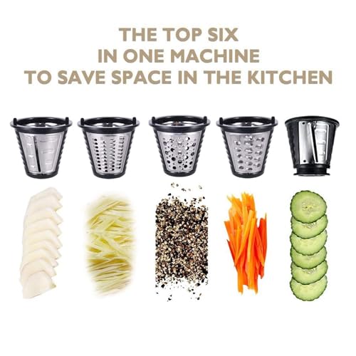 Homdox Electric Cheese Grater, Professional Electric Slicer Shredder, 150W Cheese Grater/Chopper Salad Maker, Shredder for Home Kitchen Use with One-Touch Control | 5 Free Attachments - Image 5