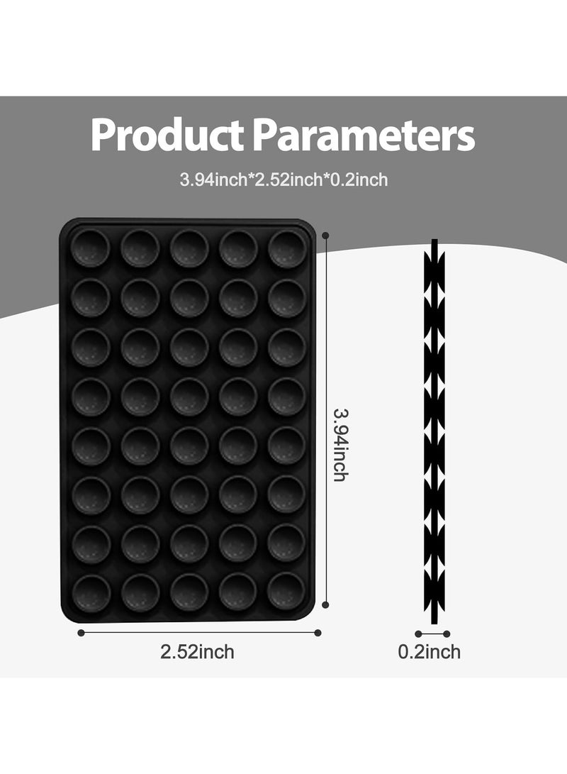 حامل علبة هاتف يعمل بطاقة شفط مزدوجة الجوانب، مقبض شفط الهاتف من نوع السيليكون متوافق مع حقائب، حامل ملحقات الهاتف المحمول غير القابل للانزلاق، مقبض الهاتف اللاصق لملفات فيديو تيكتوك وسيلفي (أسود) - Image 2