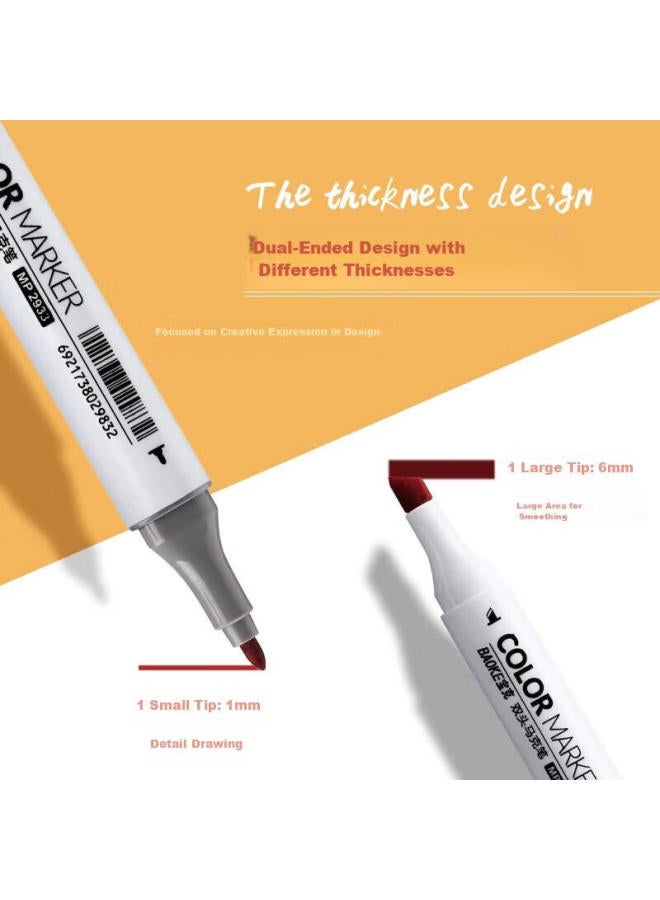 Baoke Mp2933-48 Dual-Tip Marker Pen With Triangular Barrel, Alcohol-Based, For Students' Art Drawing, Children'S Doodling, And Design, 48 Colors - Image 3
