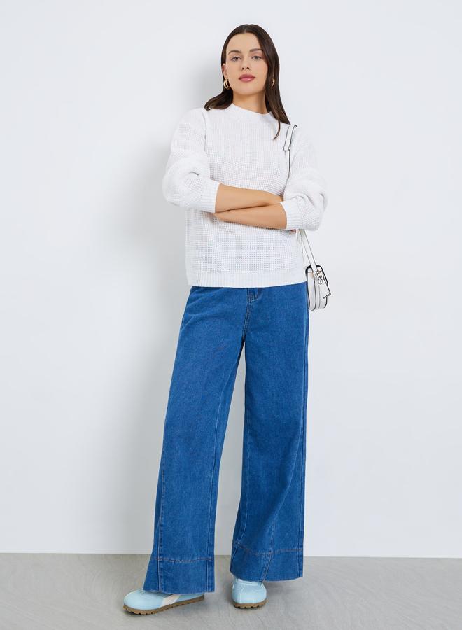 Styli Regular Fit Chunky Knit Mixed Yarn Sweater - Image 2