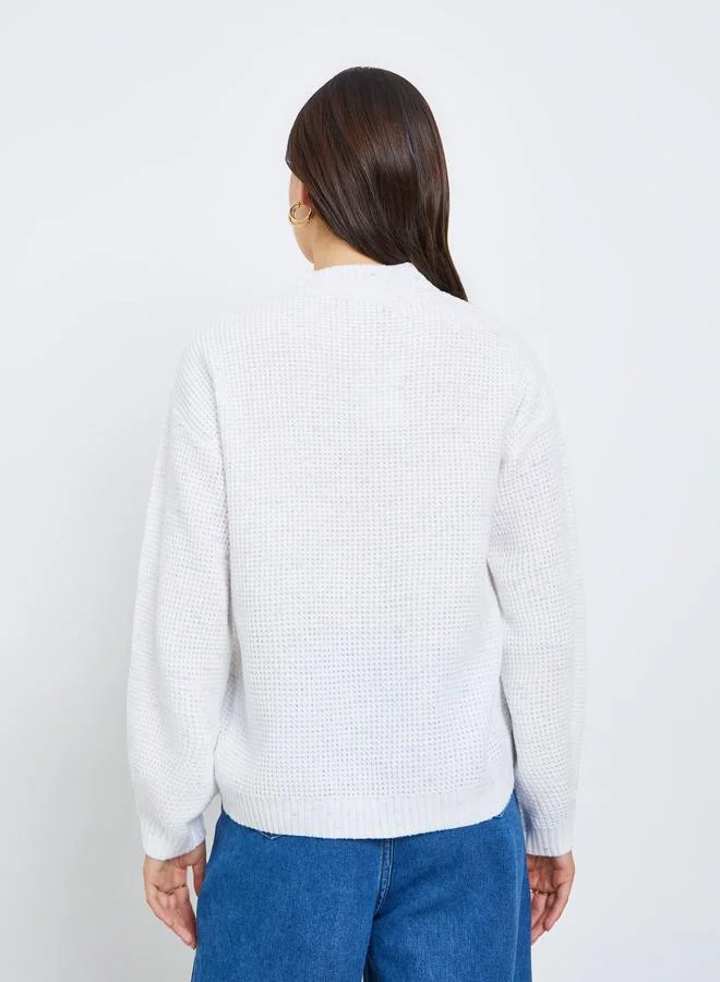 Styli Regular Fit Chunky Knit Mixed Yarn Sweater