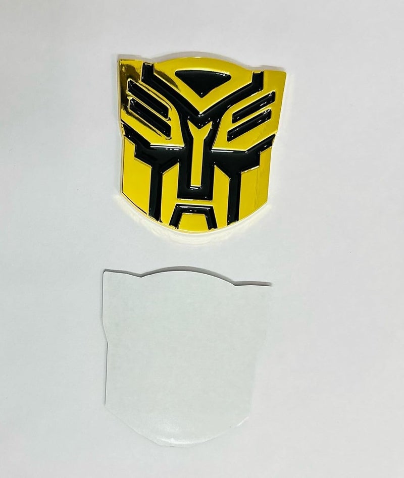 AUTO MT Emblems for Car & Bike Metal Lo.go and Grill Me.tal Lo.go, Auto Accessories for Car Emblem 3D Badge Auto Racing Sport Sticker Grand Tourer Decal. (Small Golden Black TRANSFORMERR Logo) - Image 2