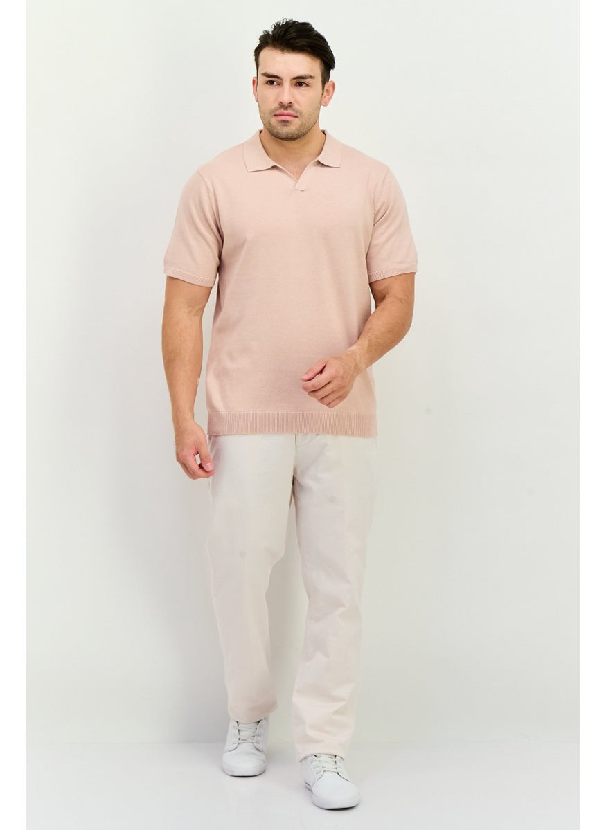 French Connection Men Regular Fit Solid Short Sleeves Polo Shirts, Old Rose  - Image 4