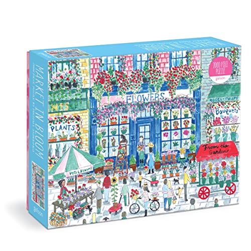 Galison Michael Storrings Market in Bloom – 2000 Piece Puzzle Fun and Challenging Activity with Bright and Bold Artwork of Sunny City Market and Flowers for Adults and Families - Image 1