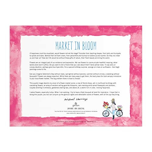 Galison Michael Storrings Market in Bloom – 2000 Piece Puzzle Fun and Challenging Activity with Bright and Bold Artwork of Sunny City Market and Flowers for Adults and Families - Image 3