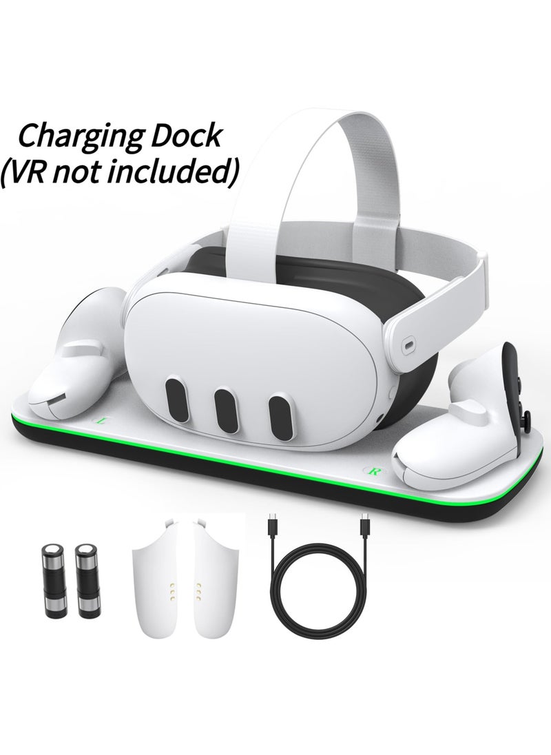 DOBE - Charging Dock Compatible with Meta Quest 3 Accessories, VR Charging Station Compatible with Oculus Quest 3 with LED Indicator, Charger Stand with Rechargeable Batteries - Image 1