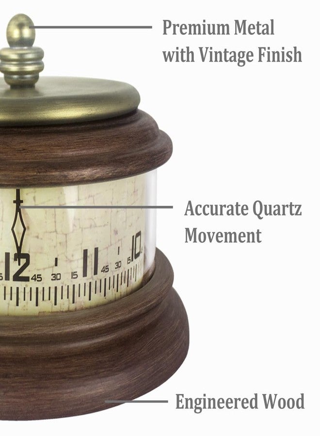Presentime & Co. Louis XVI Mantel Clock, Desk & Shelf Clock, Retro Tabletop Clock for Living Room, Bedroom, Shelf Decoration, Fireplace, Farmhouse Decor, Walnut Brown Finish. - Image 2