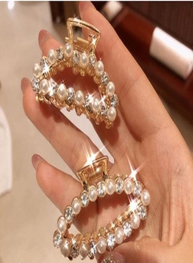 MYSELF DESIGN DIAMOND PEARL HAIR CLIPS PACL OF 2 (MULTIDESIGN) - Image 1