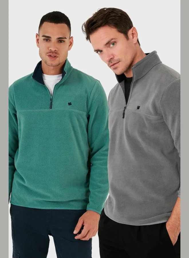 Buratti Slim Fit Anti-Pilling Non-Pilling Bato Collar Raised 2-Pack Polar Men's POLAR 5906001S2