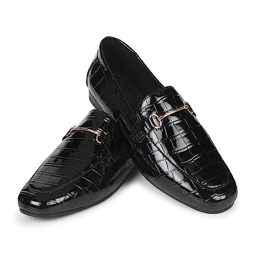 YOHO Bliss Comfortable Slip On Formal Loafer for Women | Stylish Fashion Moccasins Range | Cushioned Footbed Finish | Flexible | Style & All-Purpose | Formal Office Wear Shoe Black - Image 1