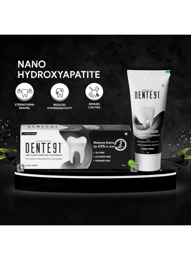 DENTE91 Dente91 Anti-Stain Charcoal Toothpaste for Stain Removal & Teeth Whitening, Protects against Dental Caries & Strengthens Enamel, Reduces 63% stains, Whitens teeth by 80% in just 3 days, 70g  - Image 5
