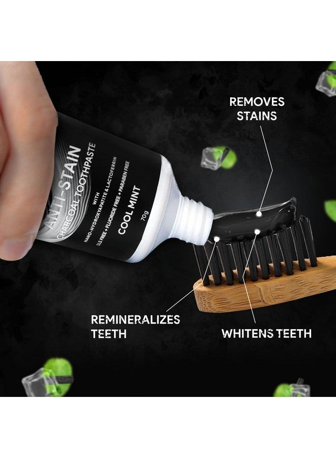DENTE91 Dente91 Anti-Stain Charcoal Toothpaste for Stain Removal & Teeth Whitening, Protects against Dental Caries & Strengthens Enamel, Reduces 63% stains, Whitens teeth by 80% in just 3 days, 70g  - Image 4