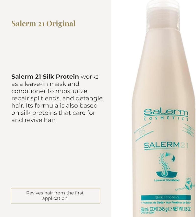 Salerm 21 Silk Protein Leave-In Conditioner 250ml for Damaged Hair - Image 2