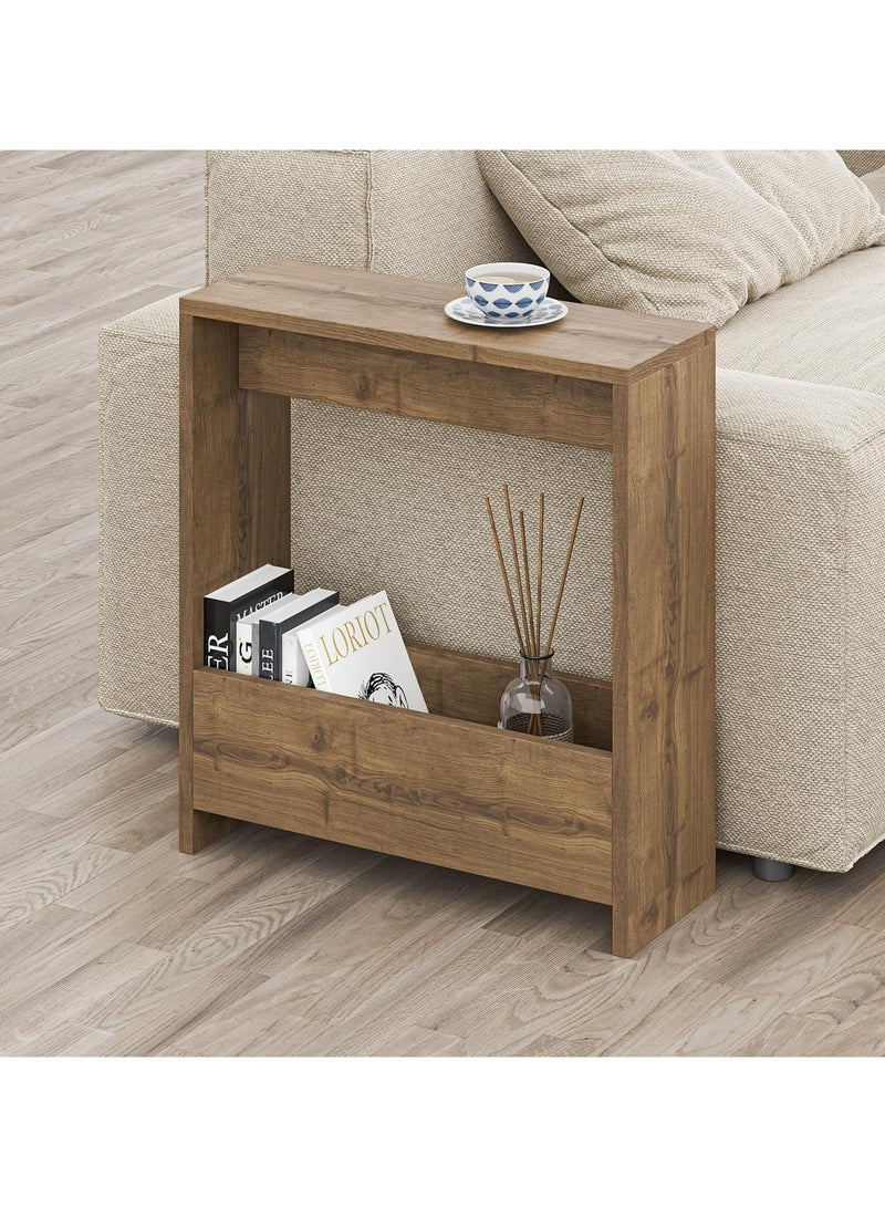 Chulovs Side Table with Magazine Rack for Living Room and Office -entryway table- Side/End Table - 55 x 20 x 60cm - Image 1
