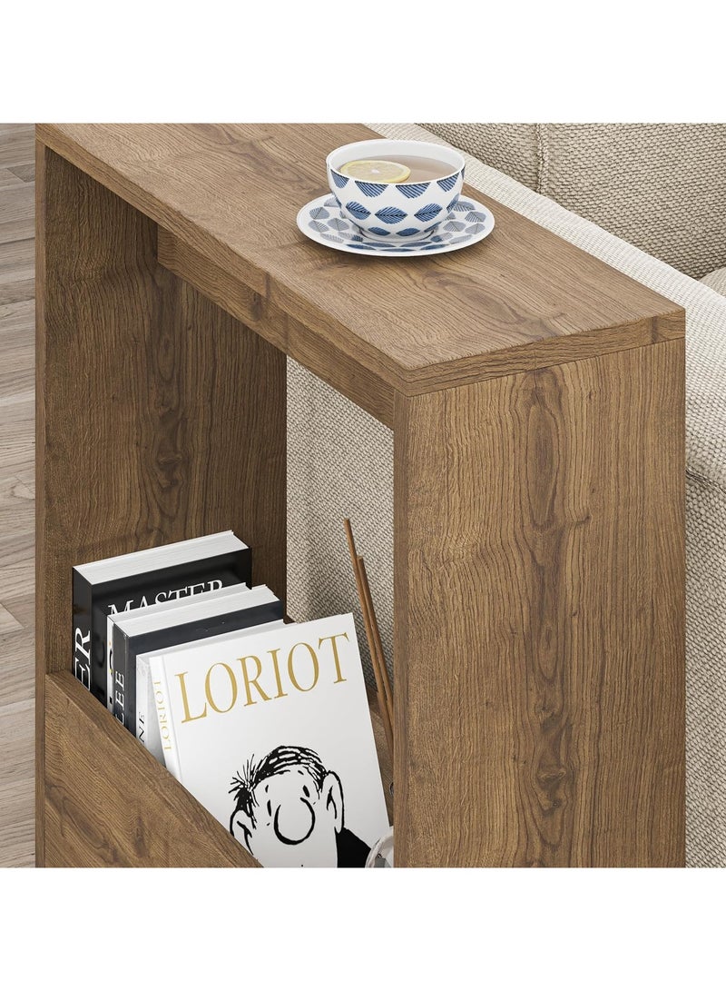 Chulovs Side Table with Magazine Rack for Living Room and Office -entryway table- Side/End Table - 55 x 20 x 60cm - Image 4