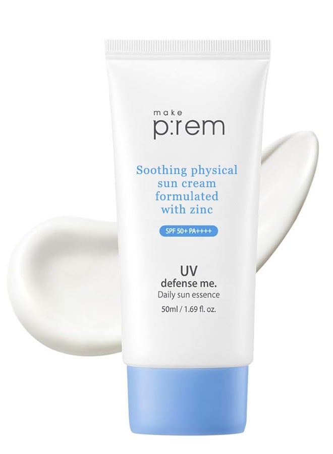 مايك:ريم كريم الشمس المادي المهدئ مصمم مع الزنك 50 مل ، SPF 50 + PA + + + + الدفاع عن الأشعة فوق البنفسجية العالية ، كريم الشمس الهادئ - Image 1