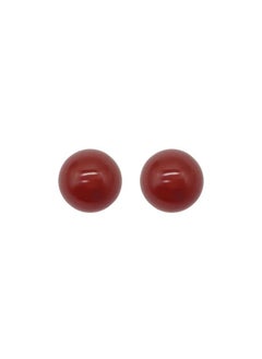 نيبمينينت New Chinese Style Retro Earrings Red Agate Green Chalcedony 925 Silver Needle Advanced Simple All-match Temperament 