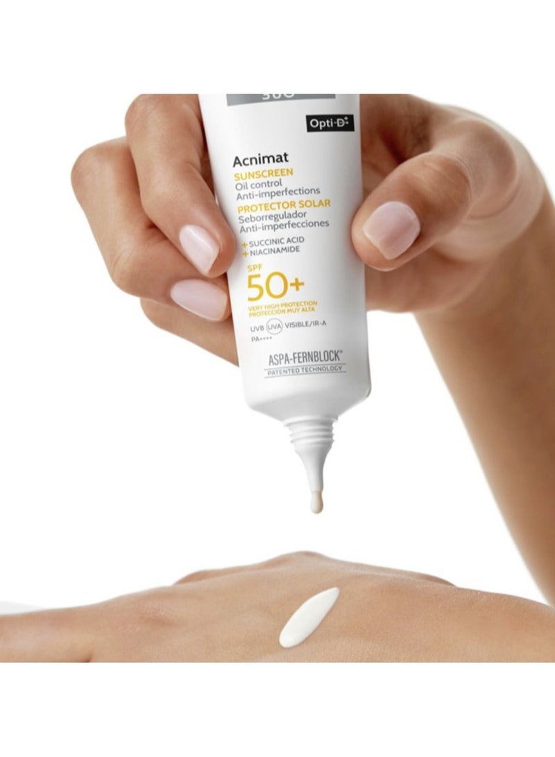 Heliocare 360º Acnimat Sunscreen Face Oil Control Anti-Imperfections SPF50+ 50ml - Image 3